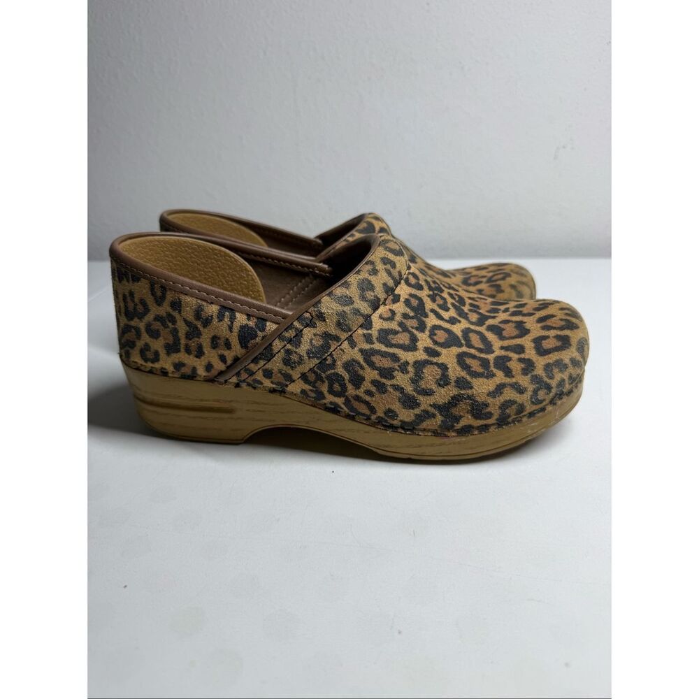 Dansko Leopard Print Clogs in Brown - Picture 2 of 16